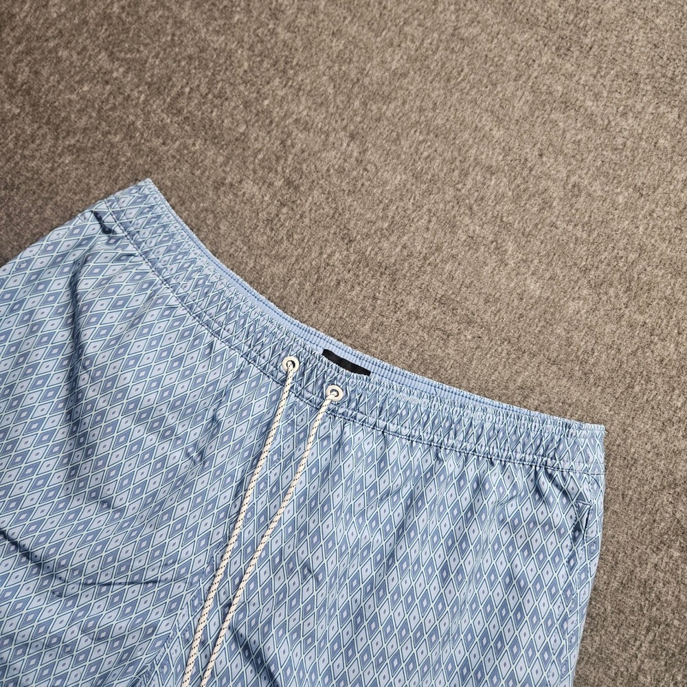 Bonobos Swim Trunks Mens Large Blue Diamond Geometric Print 7 Inch Inseam